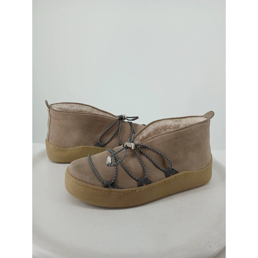 FREE PEOPLE Snowdrop Micro Shearling Boot Womens 11M Tan Suede NEW DB5